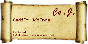 Csór János névjegykártya