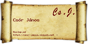 Csór János névjegykártya