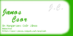 janos csor business card